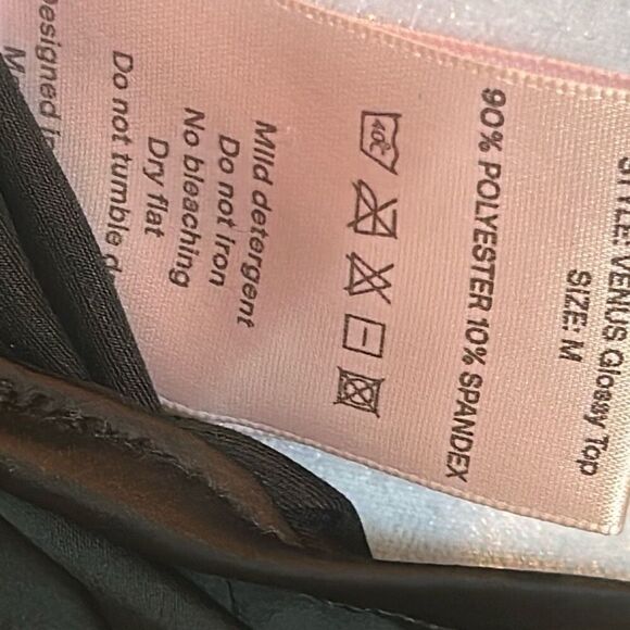 OW Collection Size M Venus Glossy Top Black Asymmetrical Halter Going Out Tank - Picture 16 of 16